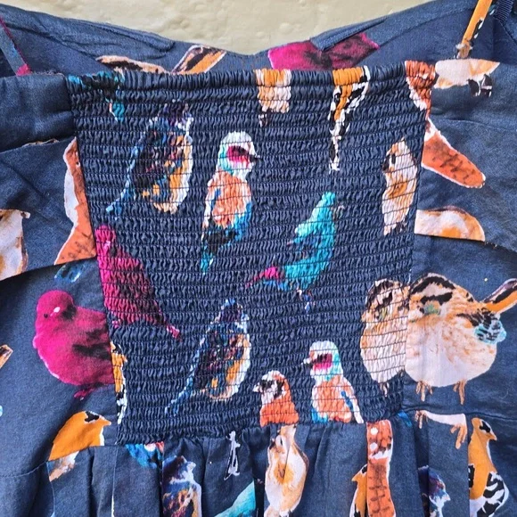 Anthropologie Maeve native bird print cotton fit flare dress 8 - Picture 10 of 14